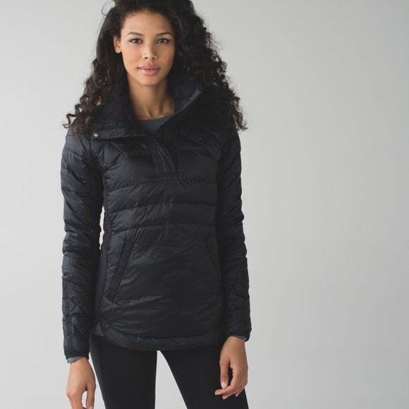 Lululemon Athletica Jackets \u0026 Coats | Lululemon Down for A Run Pullover Puffer Black | Color: Black | Size: 4 | Therevive's Closet